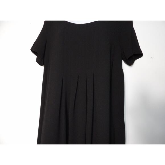 Ronen Chen Shift Dress US Sz 8 Pleated Scoop Neck Knee Length Modest Minimalist - Picture 6 of 13